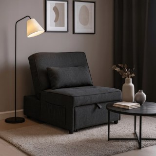 Fotel Rozkładany IBERIS 80 cm do Spania Czarny