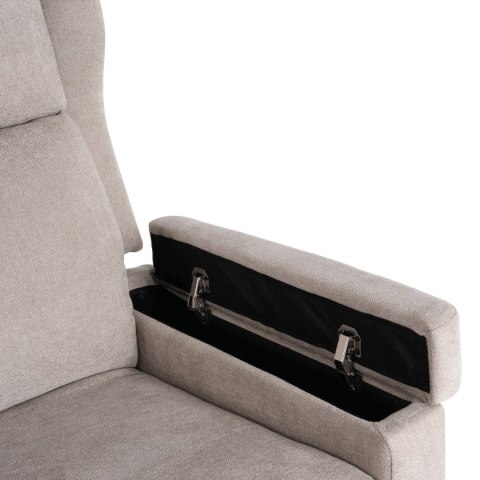 Fotel Rozkładany Masujący SEBASTIAN Beżowy Tkanina