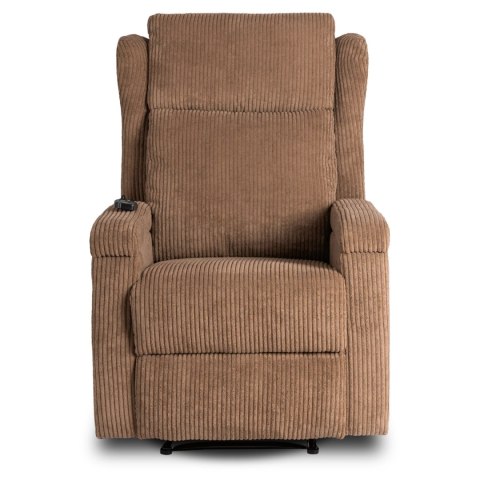 Fotel Rozkładany Masujący SEBASTIAN Brązowy Sztruksowy