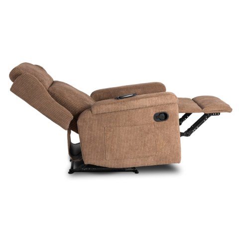 Fotel Rozkładany Masujący SEBASTIAN Brązowy Sztruksowy