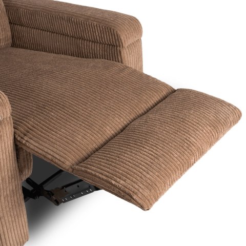 Fotel Rozkładany Masujący SEBASTIAN Brązowy Sztruksowy