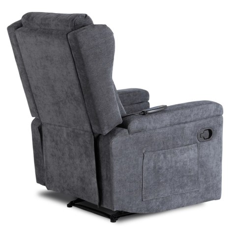 Fotel Rozkładany Masujący SEBASTIAN Ciemnoszary Tkanina