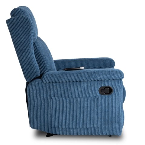 Fotel Rozkładany Masujący SEBASTIAN Granatowy Sztruksowy