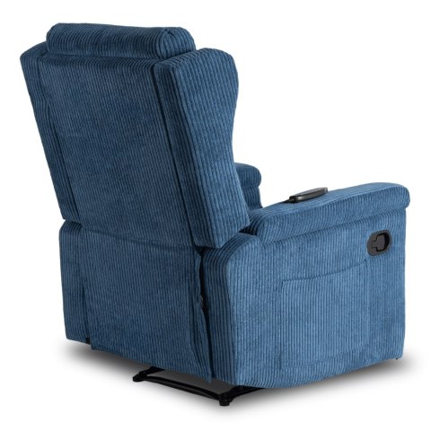 Fotel Rozkładany Masujący SEBASTIAN Granatowy Sztruksowy