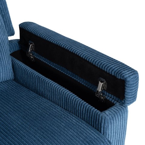 Fotel Rozkładany Masujący SEBASTIAN Granatowy Sztruksowy