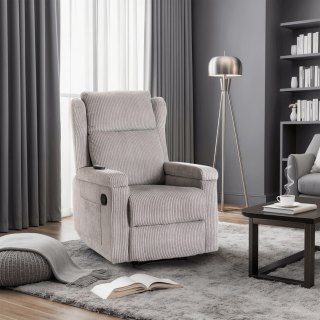 Fotel Rozkładany Masujący SEBASTIAN Szary Sztruksowy