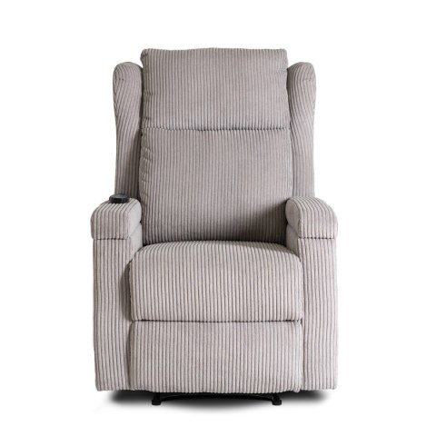 Fotel Rozkładany Masujący SEBASTIAN Szary Sztruksowy