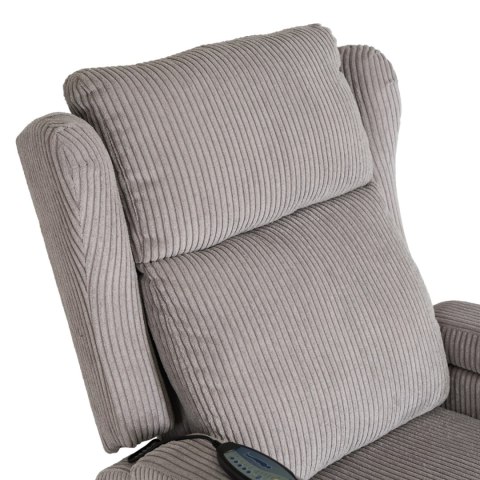 Fotel Rozkładany Masujący SEBASTIAN Szary Sztruksowy