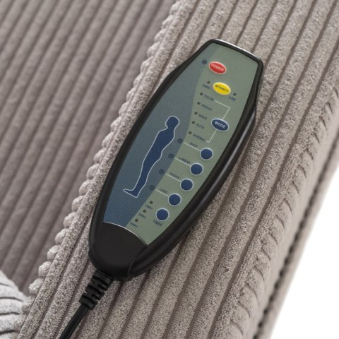 Fotel Rozkładany Masujący SEBASTIAN Szary Sztruksowy