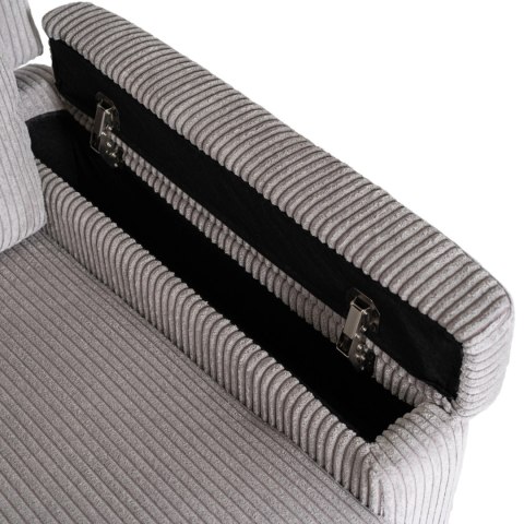 Fotel Rozkładany Masujący SEBASTIAN Szary Sztruksowy