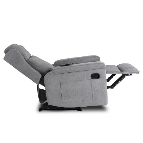 Fotel Rozkładany Masujący SEBASTIAN Szary Tkanina
