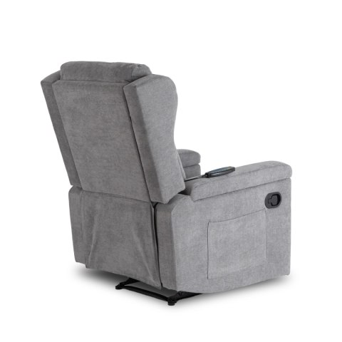 Fotel Rozkładany Masujący SEBASTIAN Szary Tkanina