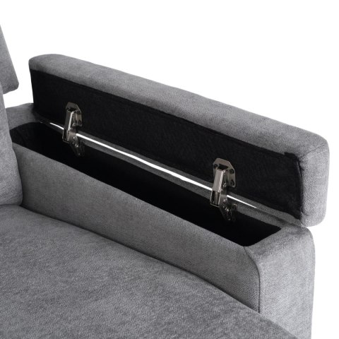 Fotel Rozkładany Masujący SEBASTIAN Szary Tkanina