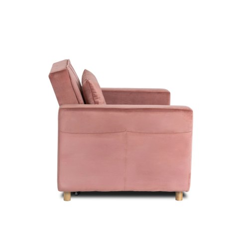 Fotel Rozkładany SOLOR Różowy Welurowy
