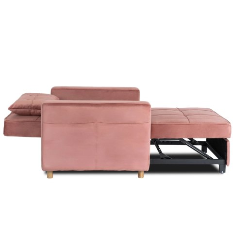 Fotel Rozkładany SOLOR Różowy Welurowy