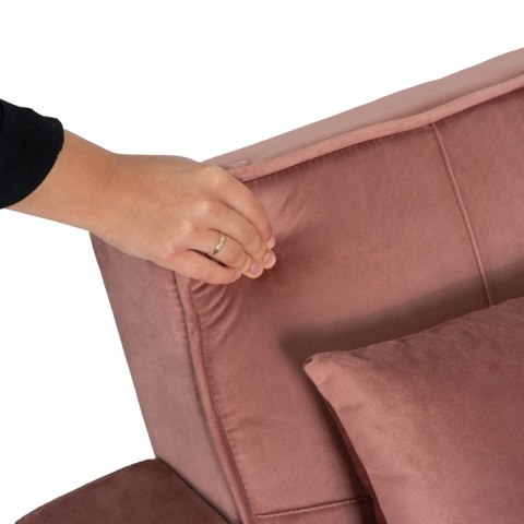 Fotel Rozkładany SOLOR Różowy Welurowy