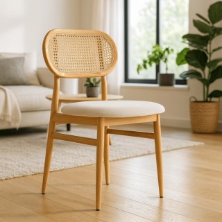 Krzesło ALTEA Dąb/Beż Ażurowe