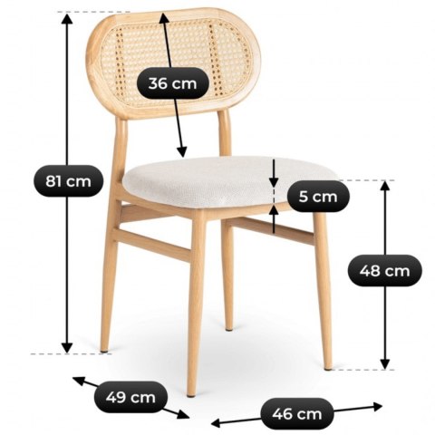 Krzesło ALTEA Dąb/Beż Ażurowe