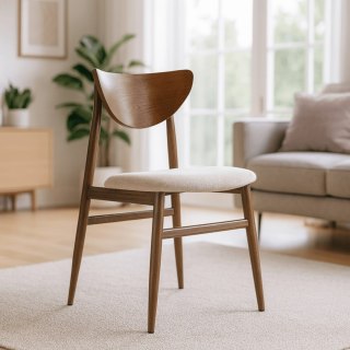 Krzesło BRAGA Orzech/Beż