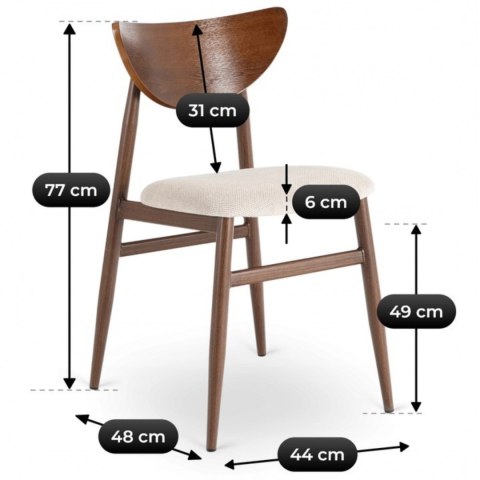 Krzesło BRAGA Orzech/Beż