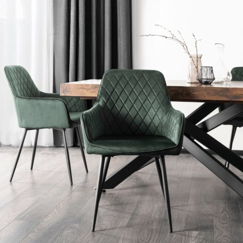 Krzesło BRESSO Zielone Welurowe