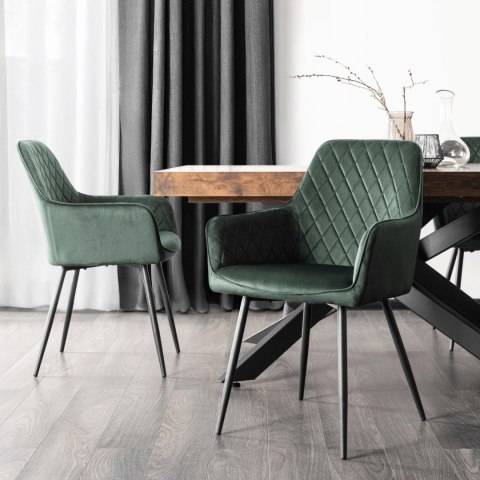 Krzesło BRESSO Zielone Welurowe