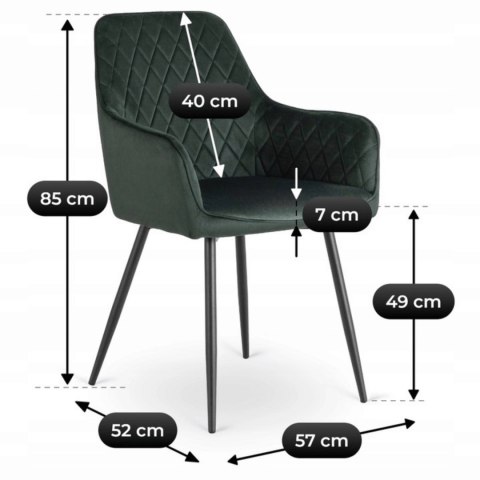 Krzesło BRESSO Zielone Welurowe