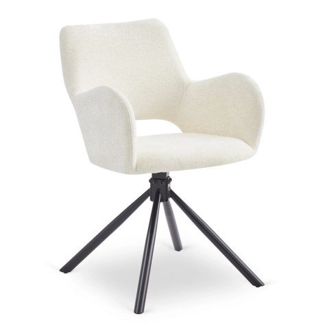 Krzesło Tapicerowane FLAV Kremowe Nowoczesne