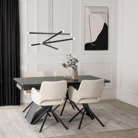 Krzesło Tapicerowane FLAV Kremowe Nowoczesne