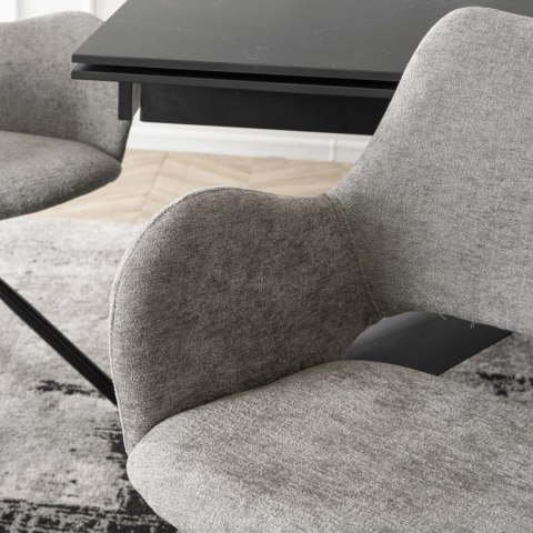 Krzesło Tapicerowane FLAV Szare Nowoczesne