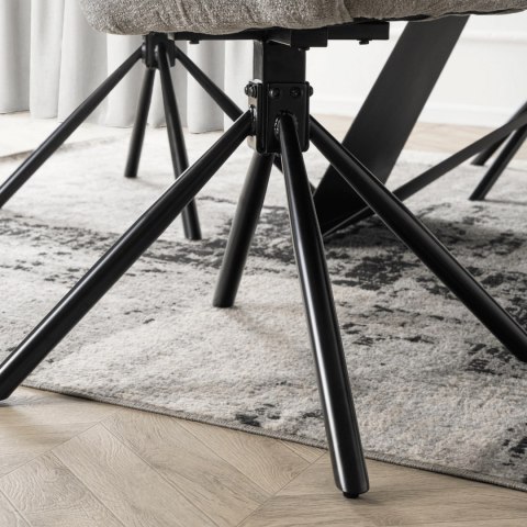 Krzesło Tapicerowane FLAV Szare Nowoczesne