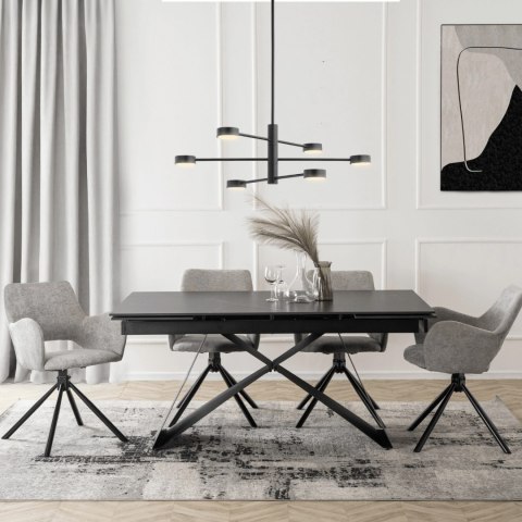 Krzesło Tapicerowane FLAV Szare Nowoczesne