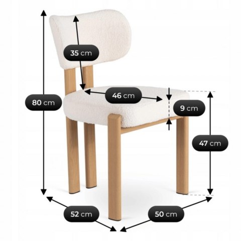 Krzesło GRENADA Dąb/Kremowe Boucle