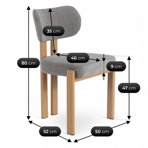 Krzesło GRENADA Dąb/Szare