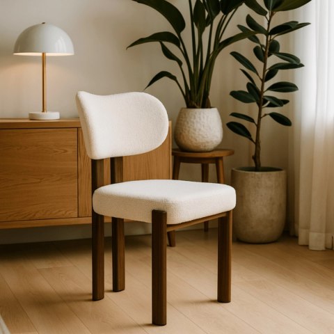 Krzesło GRENADA Orzech/Kremowe Boucle