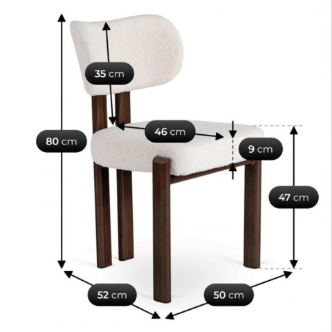 Krzesło GRENADA Orzech/Kremowe Boucle