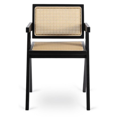 Krzesło MADERA Czarne/Beż Ażurowe