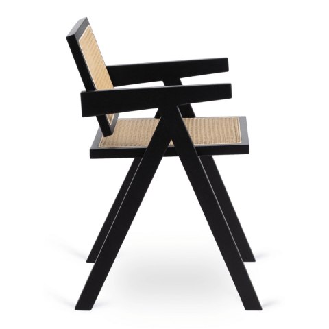 Krzesło MADERA Czarne/Beż Ażurowe