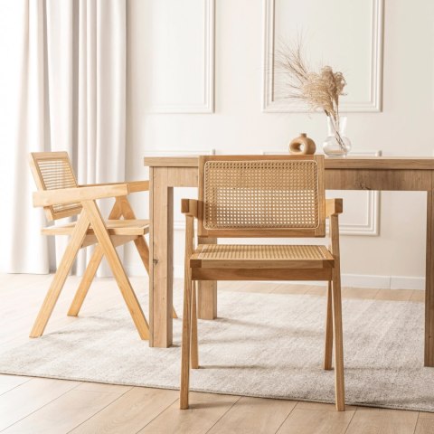 Krzesło MADERA Dąb/Beż Ażurowe