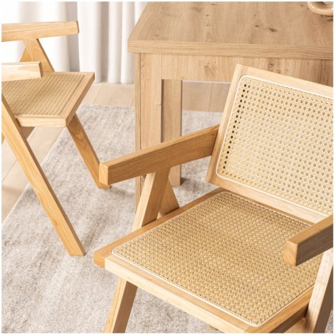 Krzesło MADERA Dąb/Beż Ażurowe