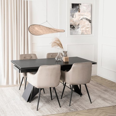 Krzesło MODESTO Beżowe Welurowe