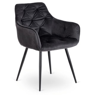Krzesło MODESTO Czarne Welurowe