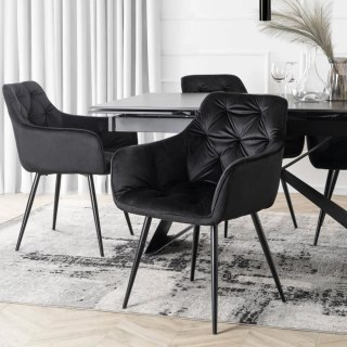 Krzesło MODESTO Czarne Welurowe