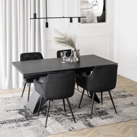 Krzesło MODESTO Czarne Welurowe