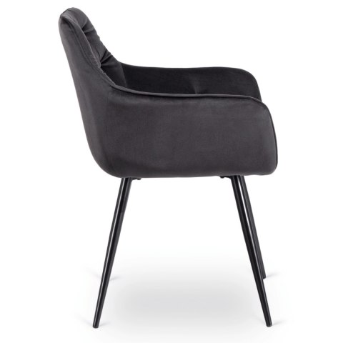 Krzesło MODESTO Czarne Welurowe