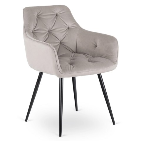Krzesło MODESTO Szare Welurowe