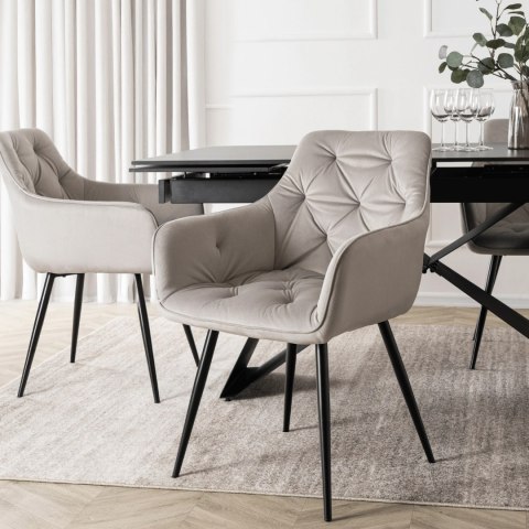 Krzesło MODESTO Szare Welurowe