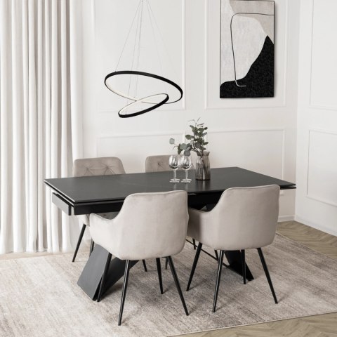 Krzesło MODESTO Szare Welurowe