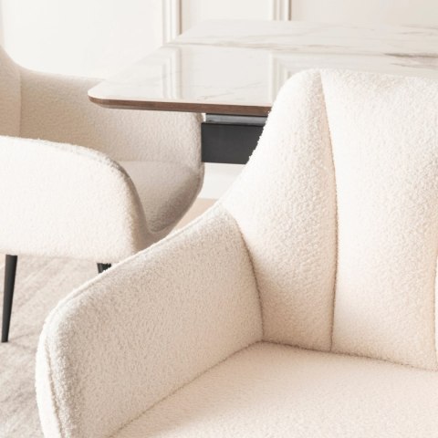 Krzesło NAWARA Kremowe Boucle