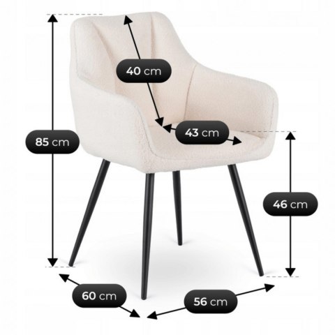 Krzesło NAWARA Kremowe Boucle